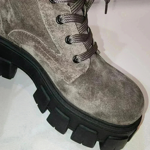 MARC FISHER MLHappier Lug Sole Combat Boots dark grey sz 5.5 M (17SN12) - Picture 9 of 10